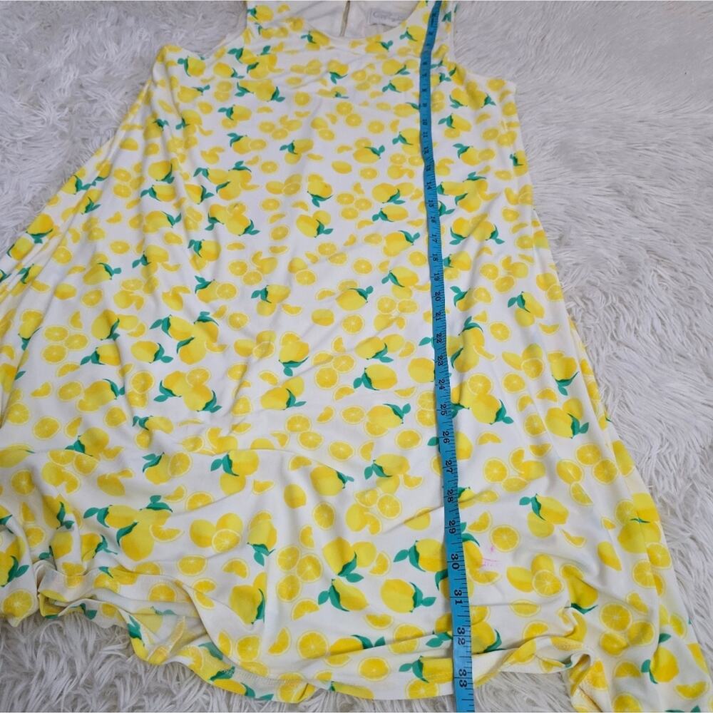 Pappagallo White Boho Spring‎ Lemon Print Butter Yellow Midi Dress Small - Picture 10 of 12